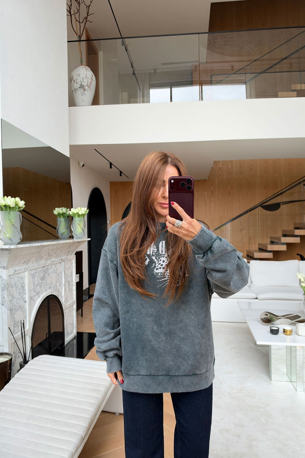 Wild Muse Yazı Baskılı Batik Sweat