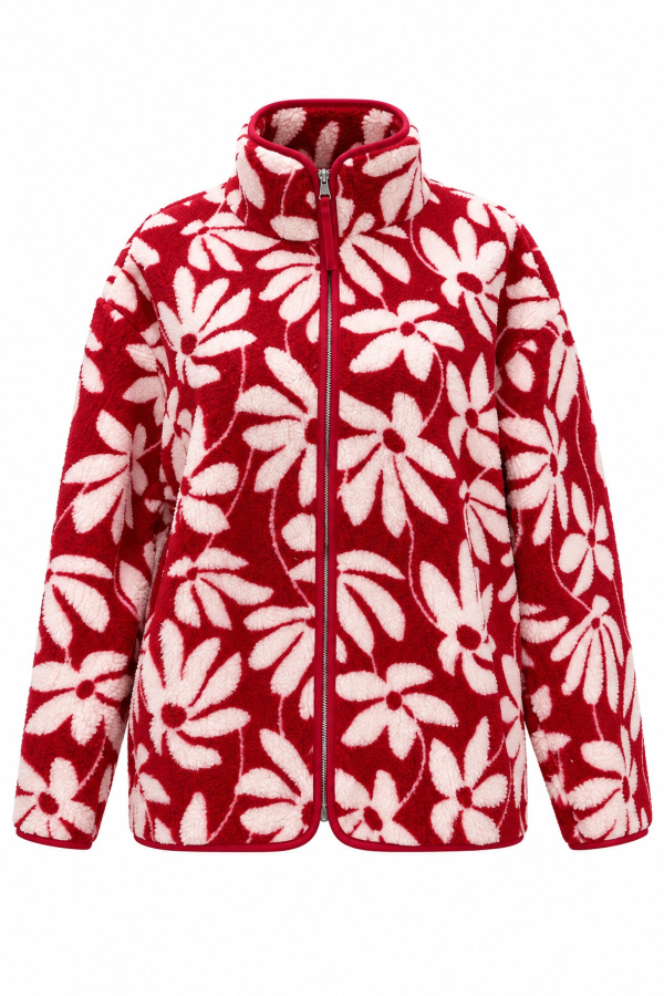 Çiçek Desenli Polar Sweat