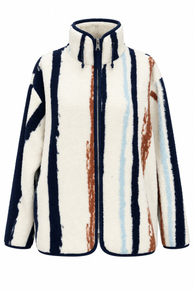 Çizgili Fermuarlı Polar Sweat