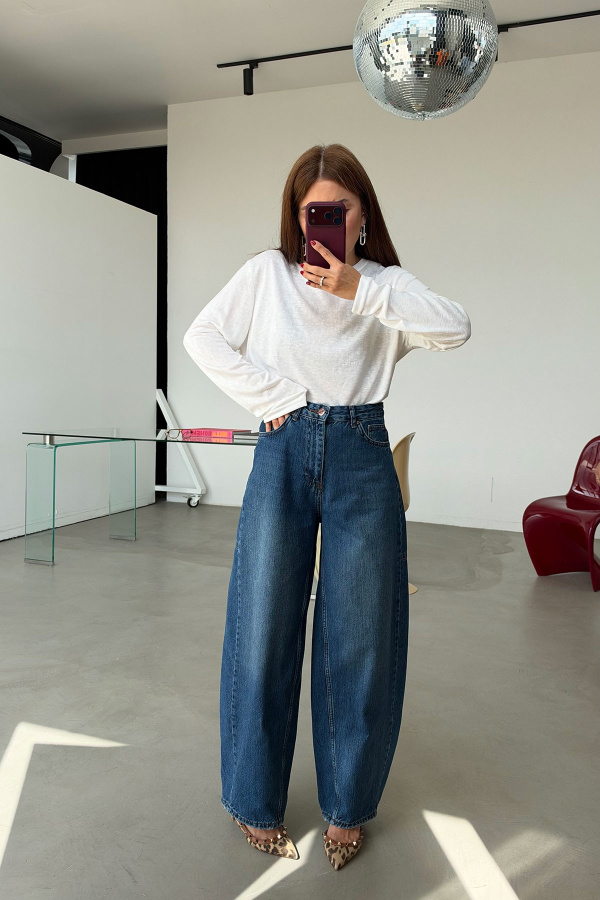 Dikiş Detaylı Balon Jean