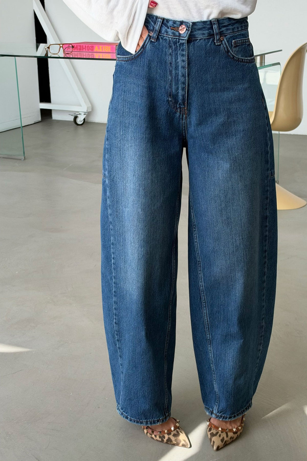 Dikiş Detaylı Balon Jean