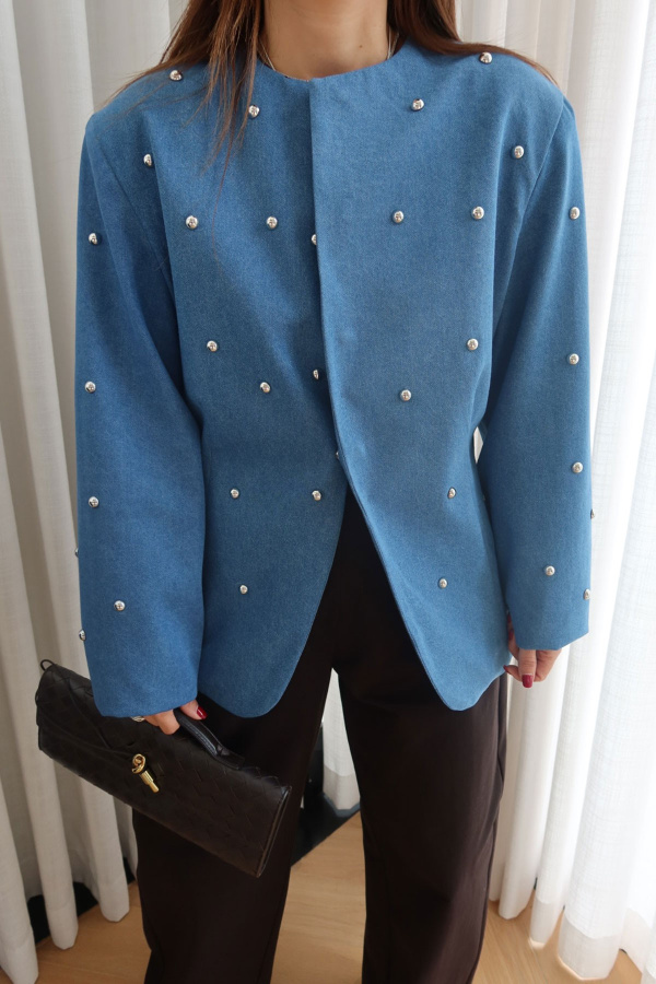 Drop Çakımlı Denim Ceket