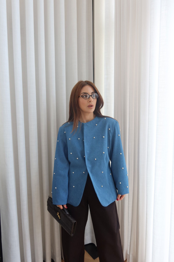 Drop Çakımlı Denim Ceket
