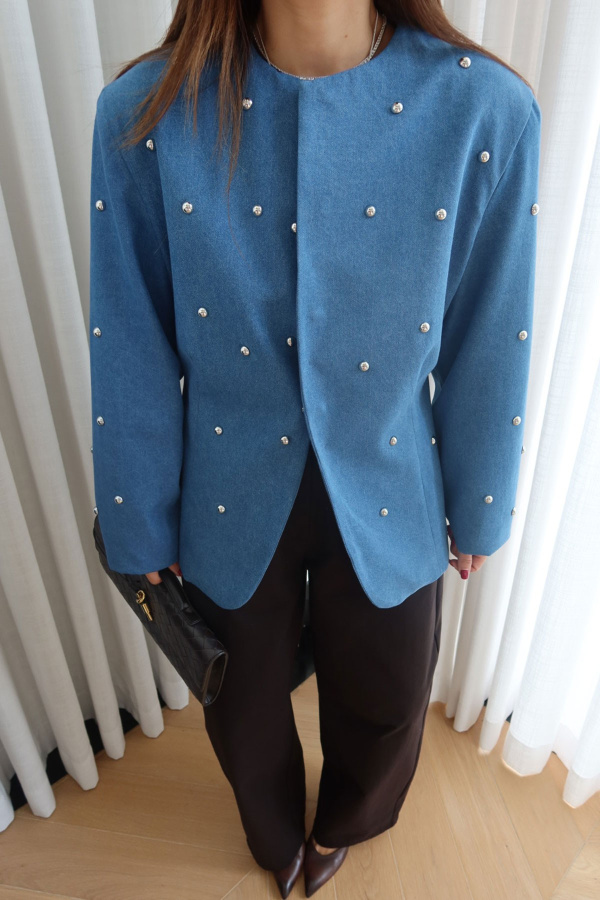Drop Çakımlı Denim Ceket