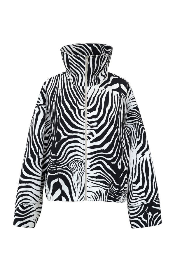 Zebra Desen Fermuarlı Ceket