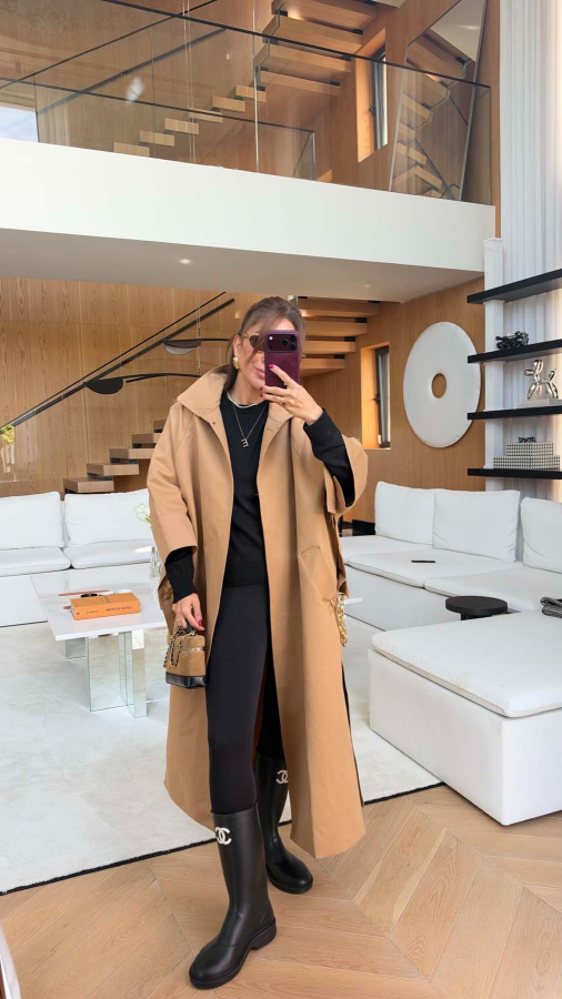 Premium Kolu Düğmeli Aksesuar Detaylı Trençkot