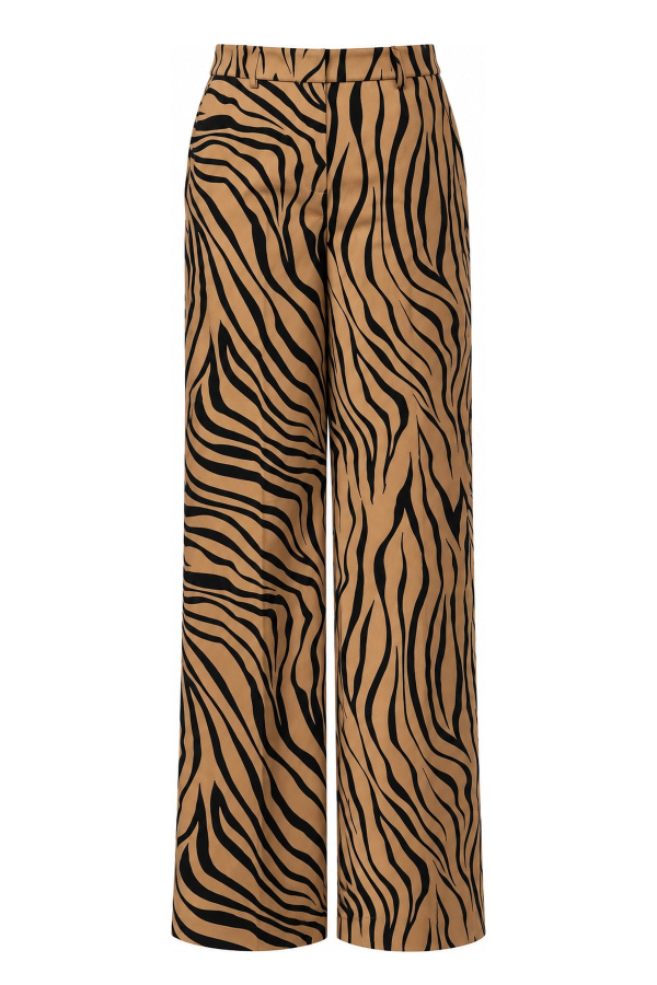 Zebra Desenli Geniş Paça Pantolon