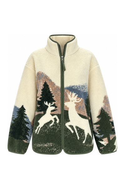 Geyik Desenli Polar Sweat