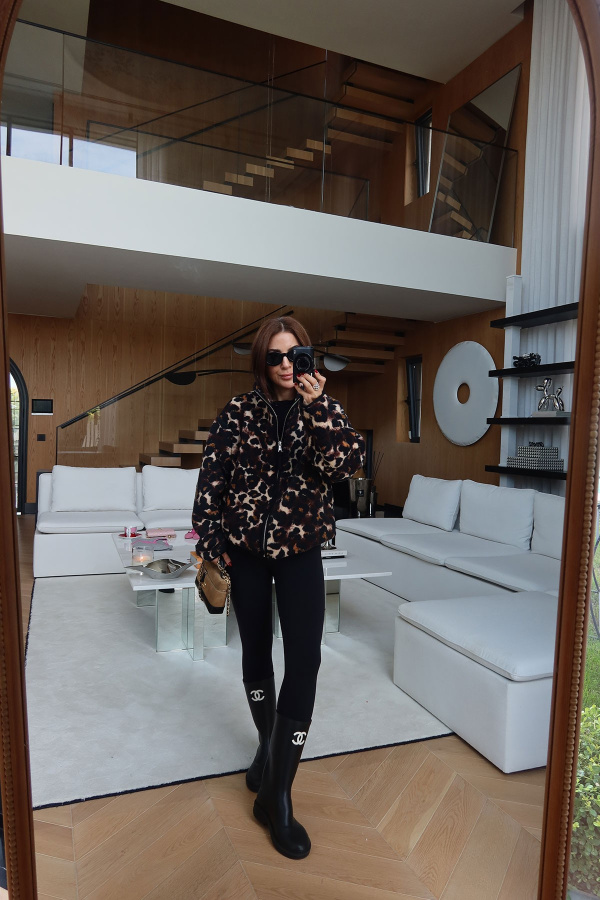 Leopar Desen Polar Sweat