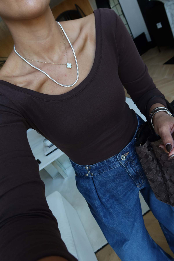 U Yaka Basic Uzun Kollu Bluz