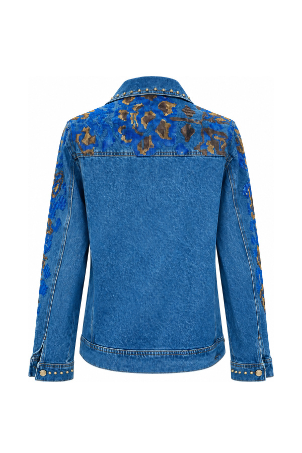 Nakışlı ve Droplu Denim Gömlek Ceket