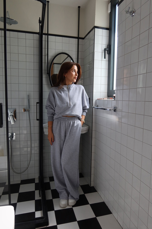 Yakası Fermuarlı Sweat Eşofman Takım