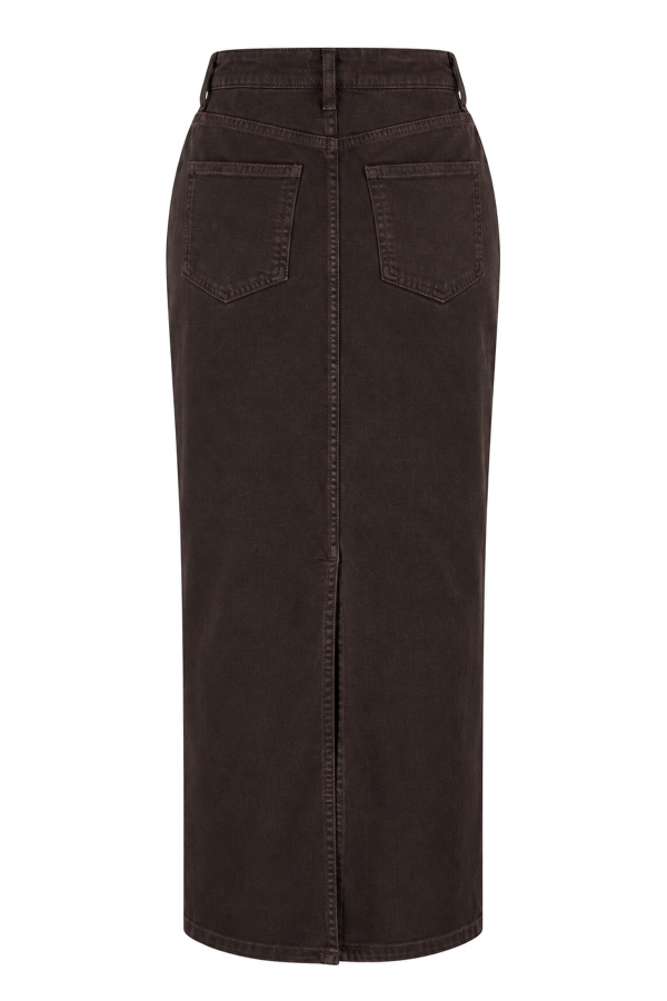 Arkası Yırtmaçlı Denim Etek