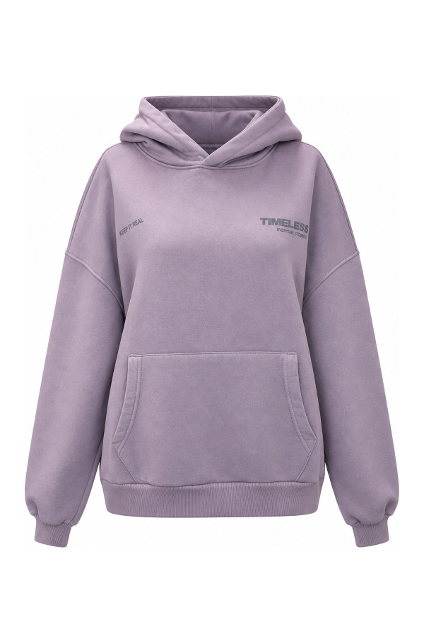 Önü ve Arkası Yazı Baskılı Kapüşonlu Sweat