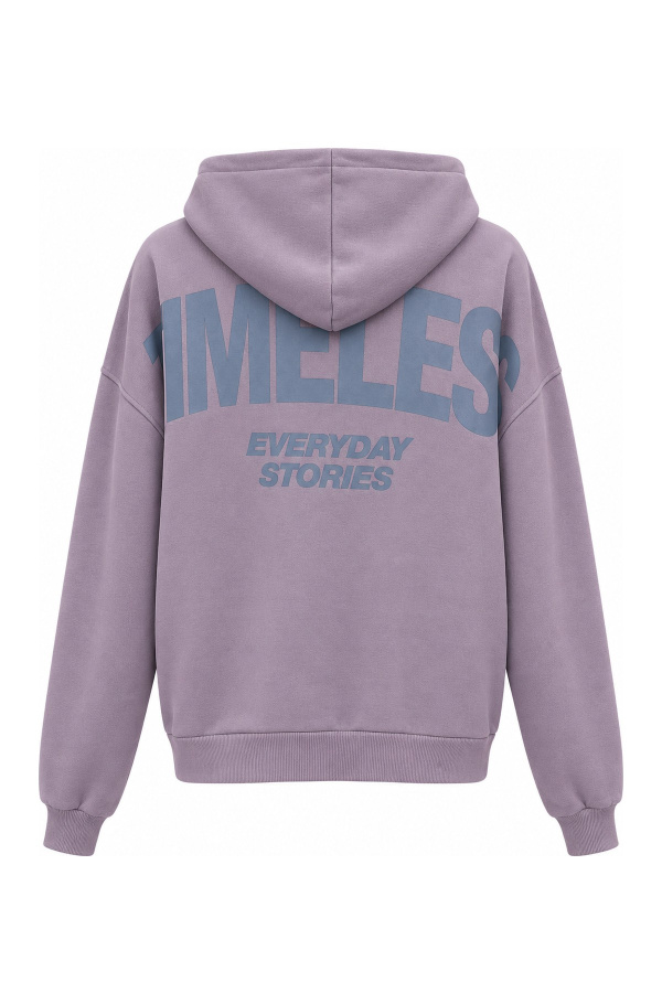 Önü ve Arkası Yazı Baskılı Kapüşonlu Sweat