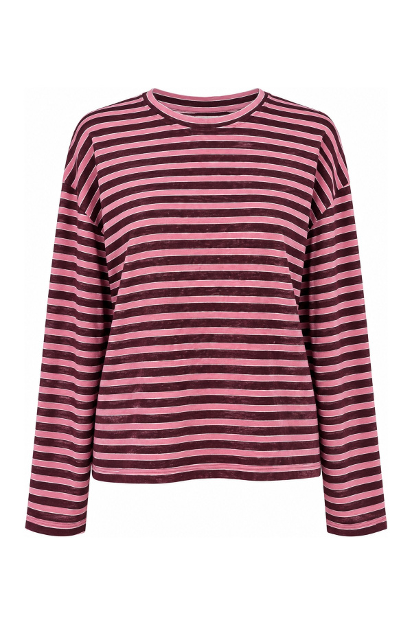 Çizgili Oversize Basic Bluz