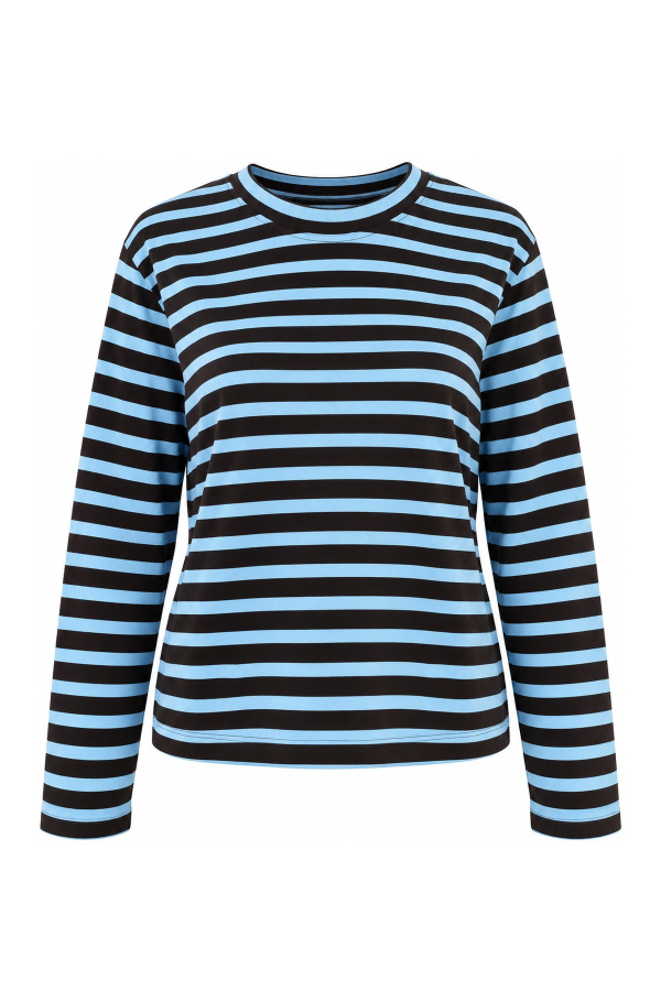 Çizgili Oversize Basic Bluz