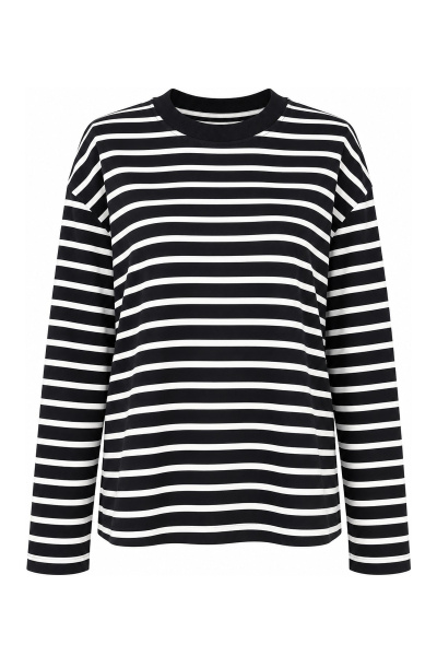 Çizgili Oversize Basic Bluz