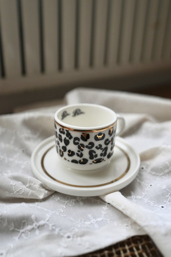Altın Yaldızlı Leopar Collection Türk Kahvesi Fincan Takımı